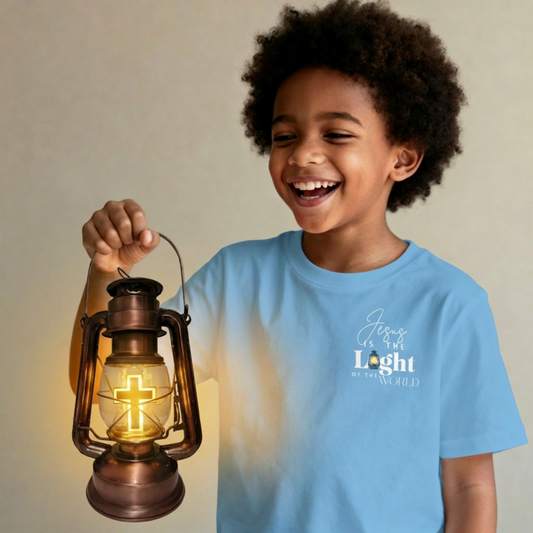 “Jesus Is the Light of the World” Kids Christian T-Shirt