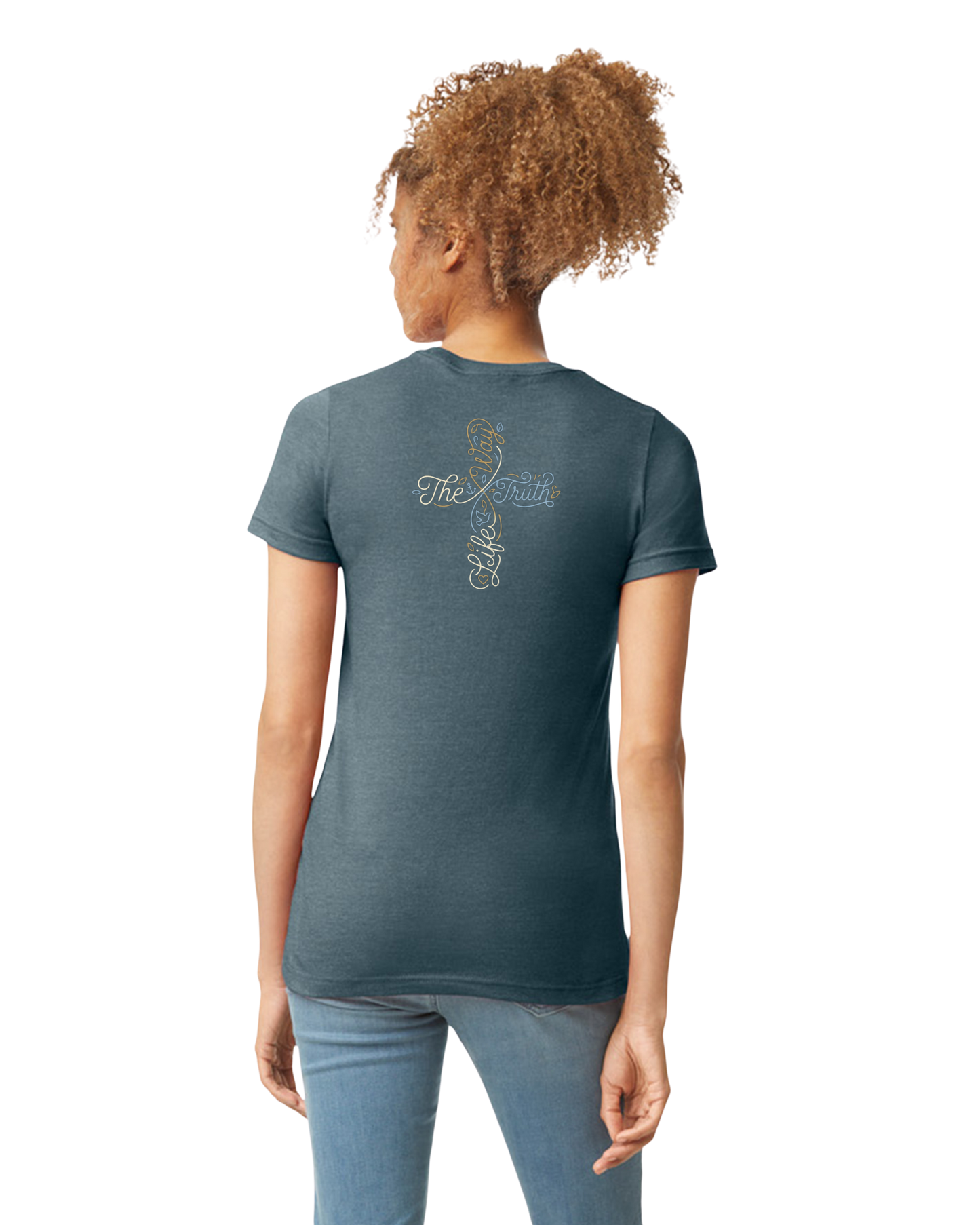 The Way, The Truth, The Life Cross Tee – Christian Women’s T-Shirt