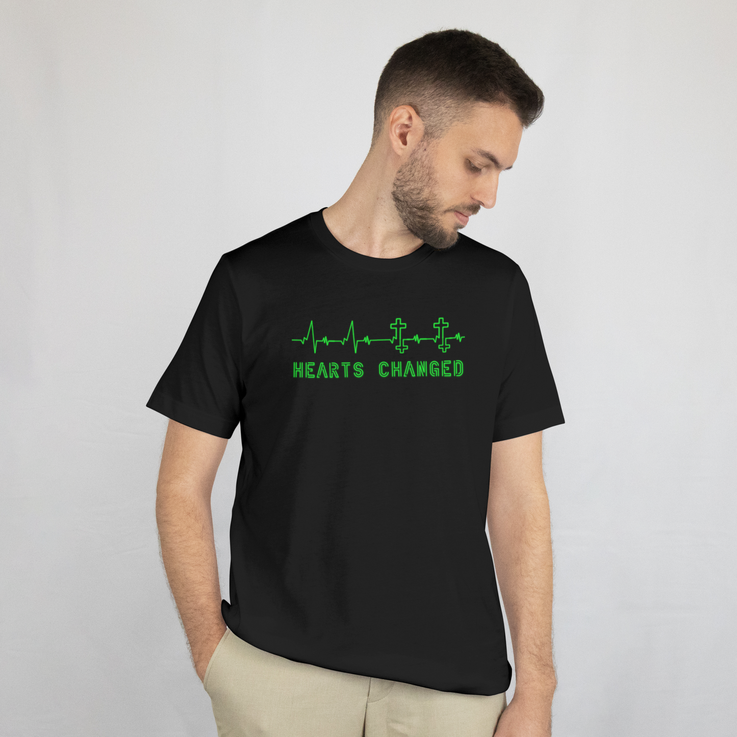 Hearts Changed Neon T-Shirt – Christian Faith Tee