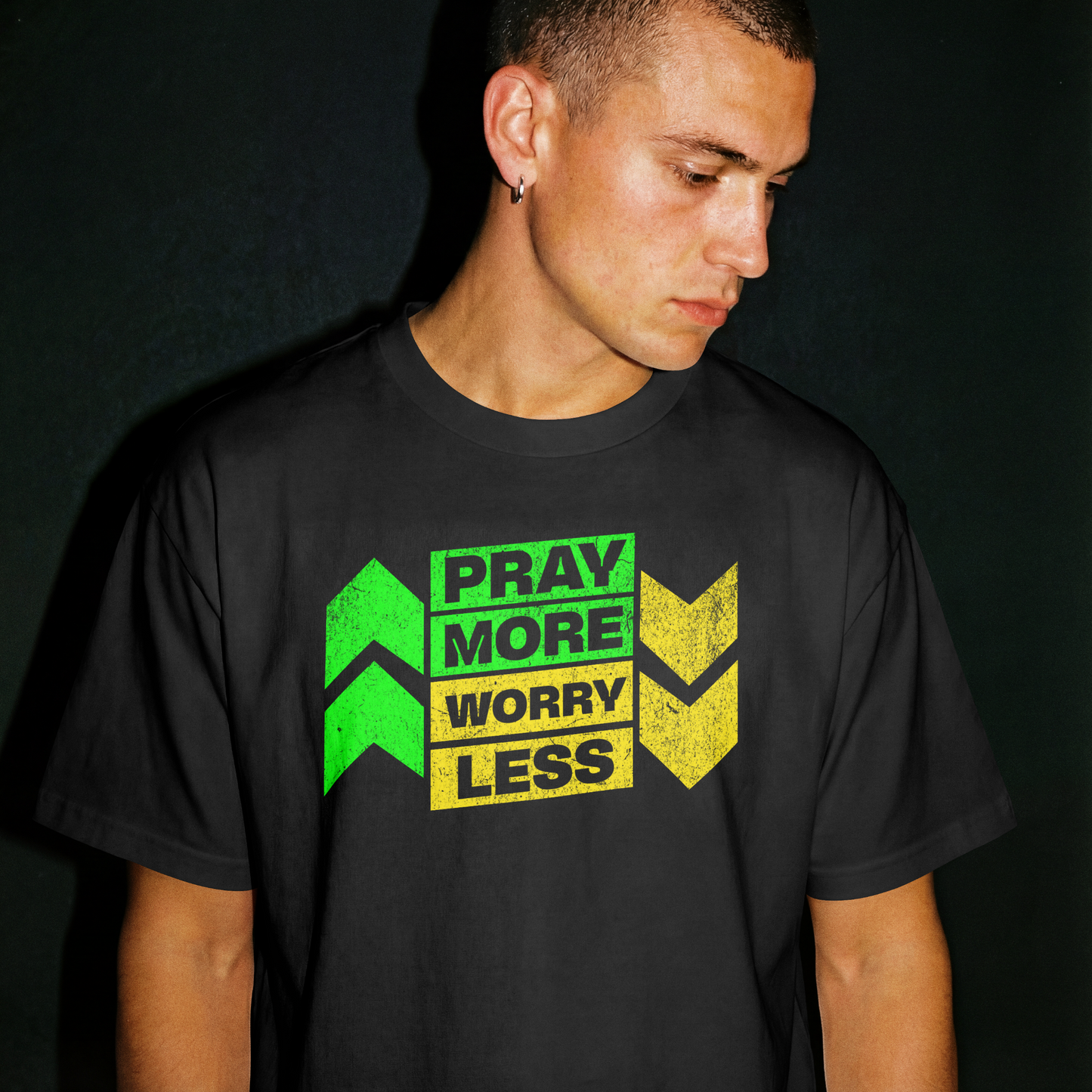 Pray More Worry Less T-Shirt – Christian Graphic Tee