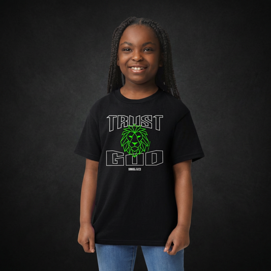 Trust God Youth T-Shirt – Daniel 6:23 Christian Kids Tee