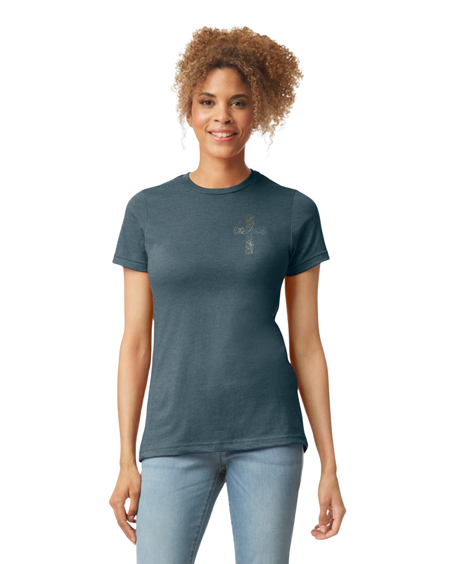 The Way, The Truth, The Life Cross Tee – Christian Women’s T-Shirt