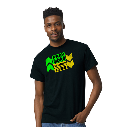 Pray More Worry Less T-Shirt – Christian Graphic Tee